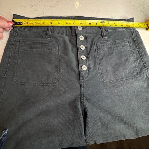 AE NWOT Corduroy Super High-Waisted Flare Pant Gray Sz 14 - Picture 7 of 14